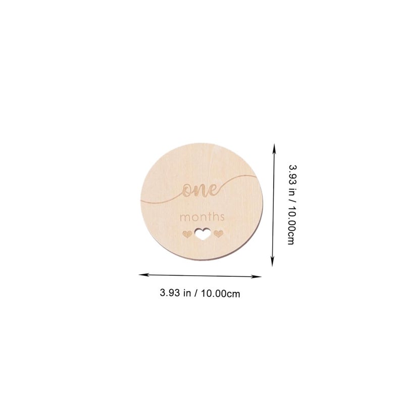 UPKOCH 15Pcs Natural Wooden Milestone Cards Baby Growth Photo Props First Year Memories - Image 2